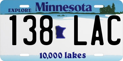 MN license plate 138LAC