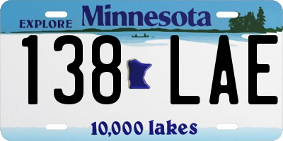 MN license plate 138LAE