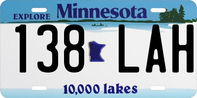 MN license plate 138LAH