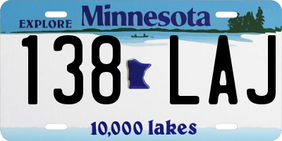 MN license plate 138LAJ