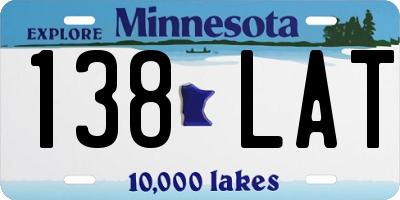 MN license plate 138LAT