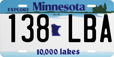 MN license plate 138LBA