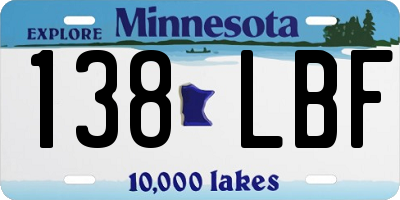 MN license plate 138LBF