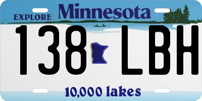 MN license plate 138LBH