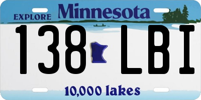 MN license plate 138LBI