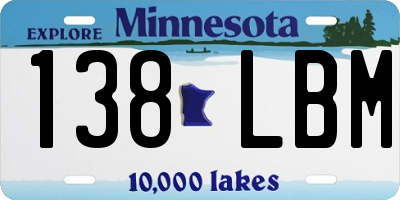 MN license plate 138LBM