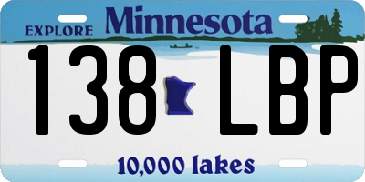 MN license plate 138LBP