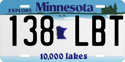 MN license plate 138LBT