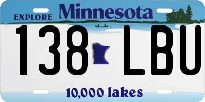 MN license plate 138LBU