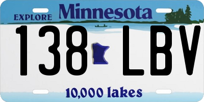 MN license plate 138LBV