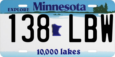 MN license plate 138LBW
