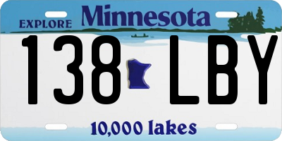 MN license plate 138LBY