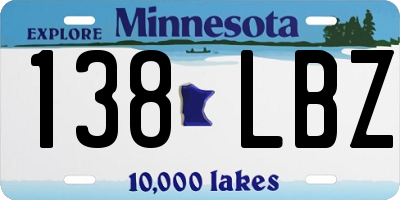 MN license plate 138LBZ