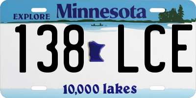 MN license plate 138LCE