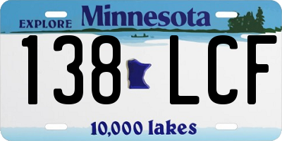 MN license plate 138LCF