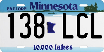 MN license plate 138LCL