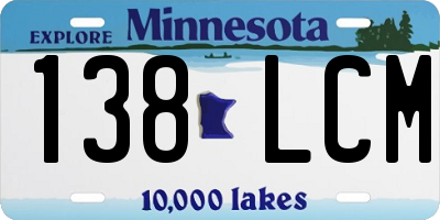 MN license plate 138LCM