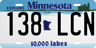 MN license plate 138LCN