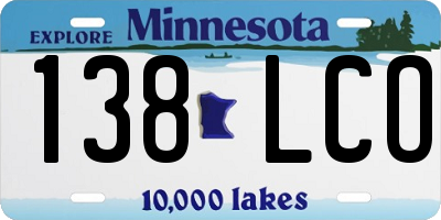 MN license plate 138LCO