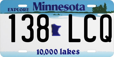 MN license plate 138LCQ
