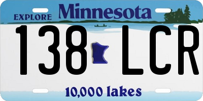 MN license plate 138LCR