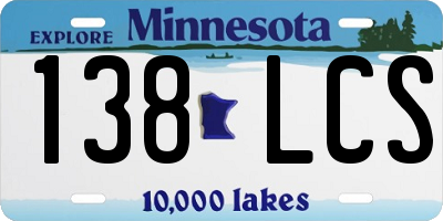 MN license plate 138LCS