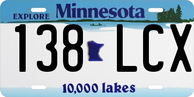 MN license plate 138LCX