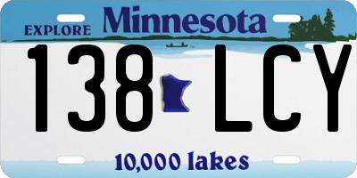 MN license plate 138LCY