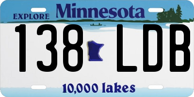 MN license plate 138LDB