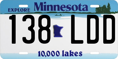 MN license plate 138LDD