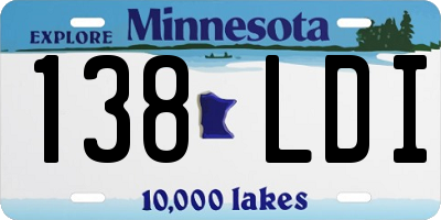 MN license plate 138LDI
