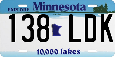 MN license plate 138LDK