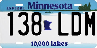 MN license plate 138LDM