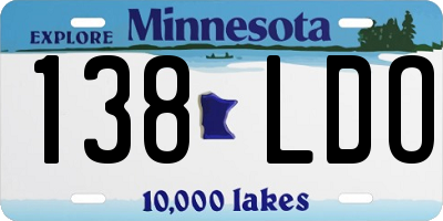 MN license plate 138LDO