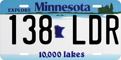MN license plate 138LDR