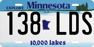 MN license plate 138LDS