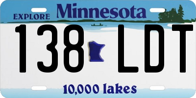 MN license plate 138LDT