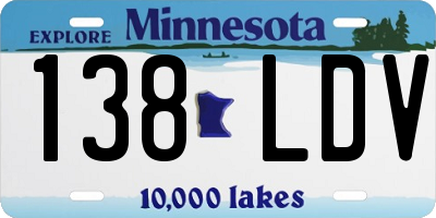 MN license plate 138LDV