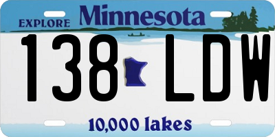 MN license plate 138LDW