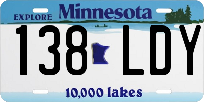 MN license plate 138LDY