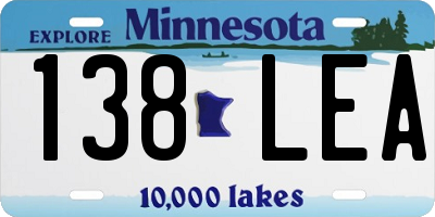 MN license plate 138LEA