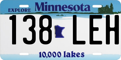 MN license plate 138LEH