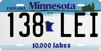 MN license plate 138LEI