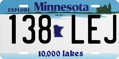 MN license plate 138LEJ