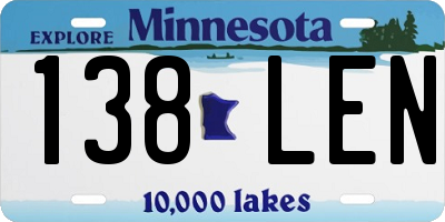 MN license plate 138LEN