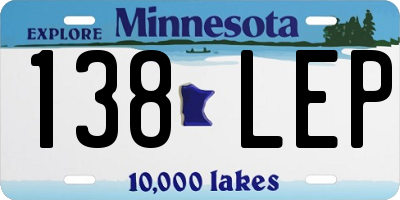 MN license plate 138LEP