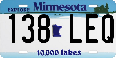 MN license plate 138LEQ