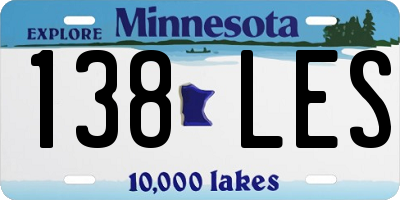 MN license plate 138LES