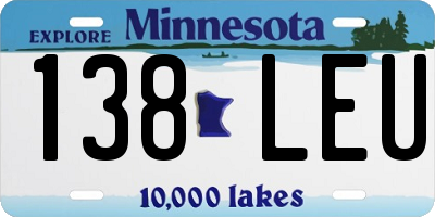 MN license plate 138LEU