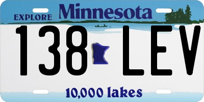 MN license plate 138LEV